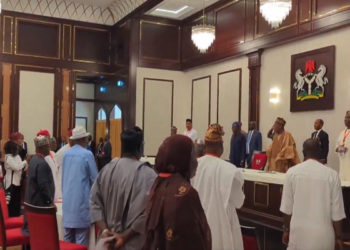 Tinubu Presents APC Flag to Edo Gubernatorial Candidate Okpebholo