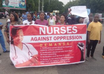 PROTESTING NURSES AT THE NATIONAL ASSEMBLY