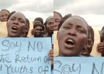 Okoloba Women Protest Return of Armed Youths from Okuama