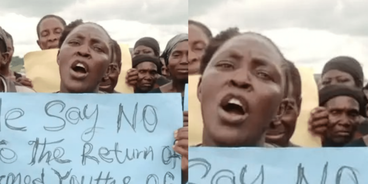 Okoloba Women Protest Return of Armed Youths from Okuama
