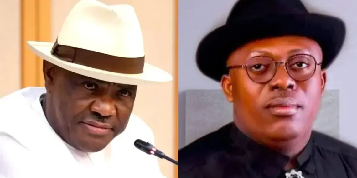 FORMER GOVERNOR OF RIVERS STATE NYESOM WIKE AND THE INCUMBENT GOVERNOR SIMINAlAYI FUBARA