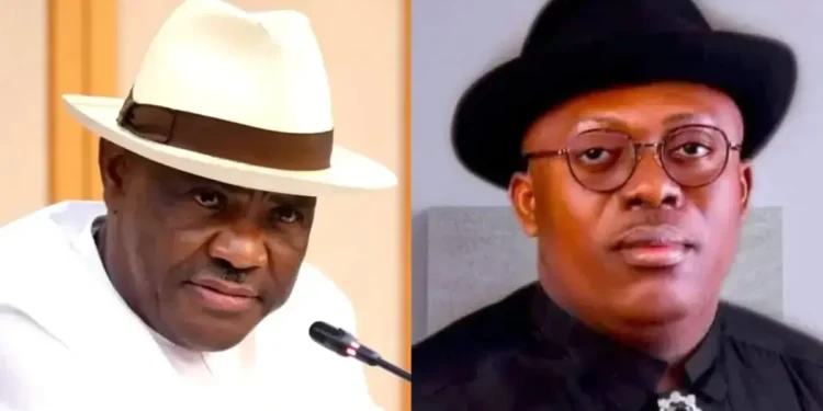 FORMER GOVERNOR OF RIVERS STATE NYESOM WIKE AND THE INCUMBENT GOVERNOR SIMINAlAYI FUBARA