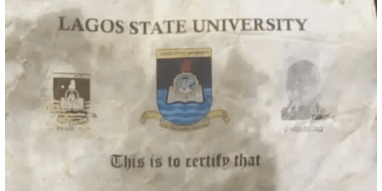 LASU Reacts to Viral Suya Spot Certificate: Belongs to Graduate with Misspelled Name