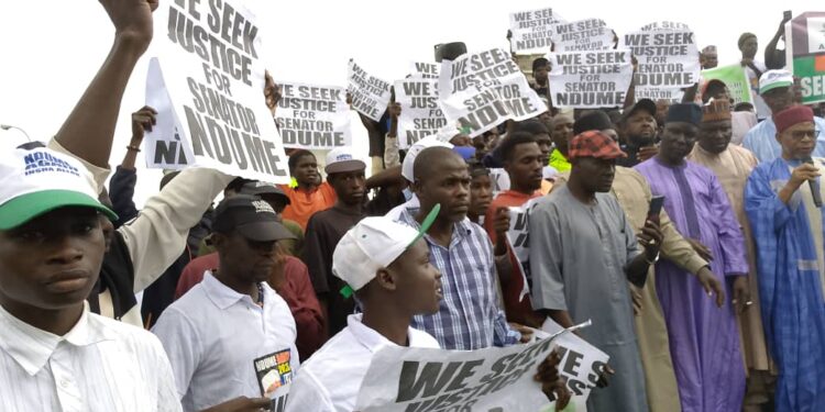 Borno South Protesters Call for Reinstatement of Senator Mohammed Ali Ndume