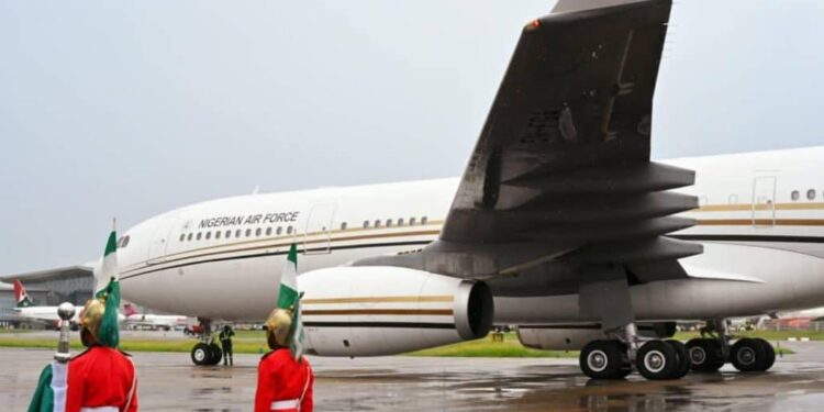 President Tinubu’s $100m Presidential Airbus A330 Returns from Months-Long Makeover