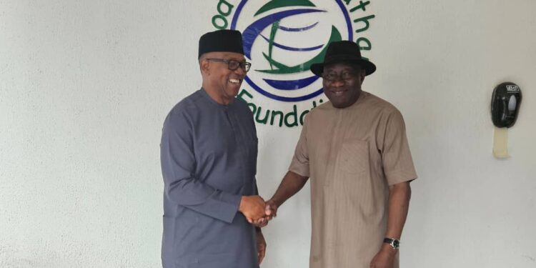 Jonathan, Peter Obi Hold Talks on Potential 2027 Opposition Alliance
