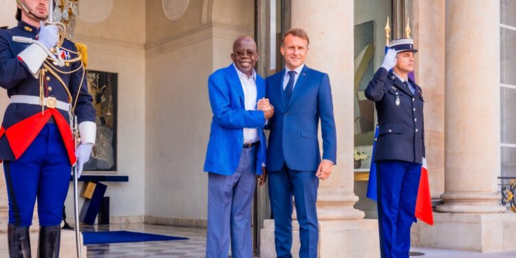 Tinubu Holds Working Lunch with French President Macron at Elysee Palace
