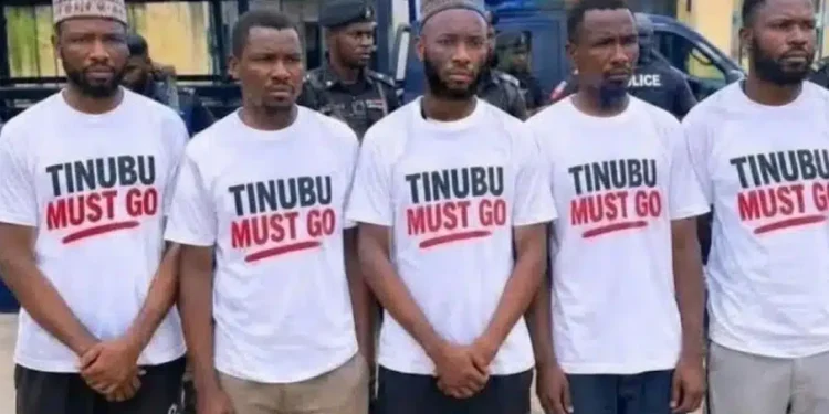 Five Men Arrested Over ‘Tinubu Must Go’ T-Shirts Granted Bail